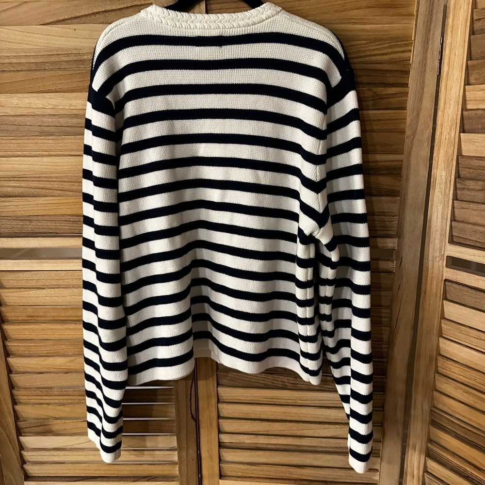 J Crew Striped cotton lady jacket cardigan sweater size XL - Picture 5 of 7